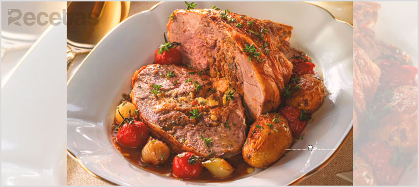 Cordero relleno de foie con patatitas